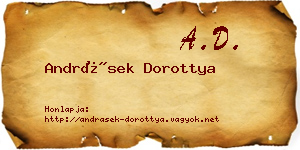 Andrásek Dorottya névjegykártya